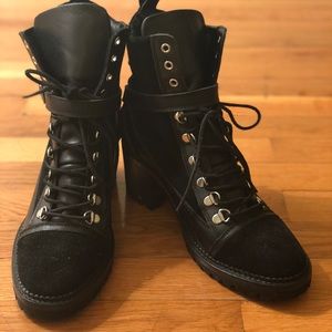 The Kooples Black Leather and Suede Boots